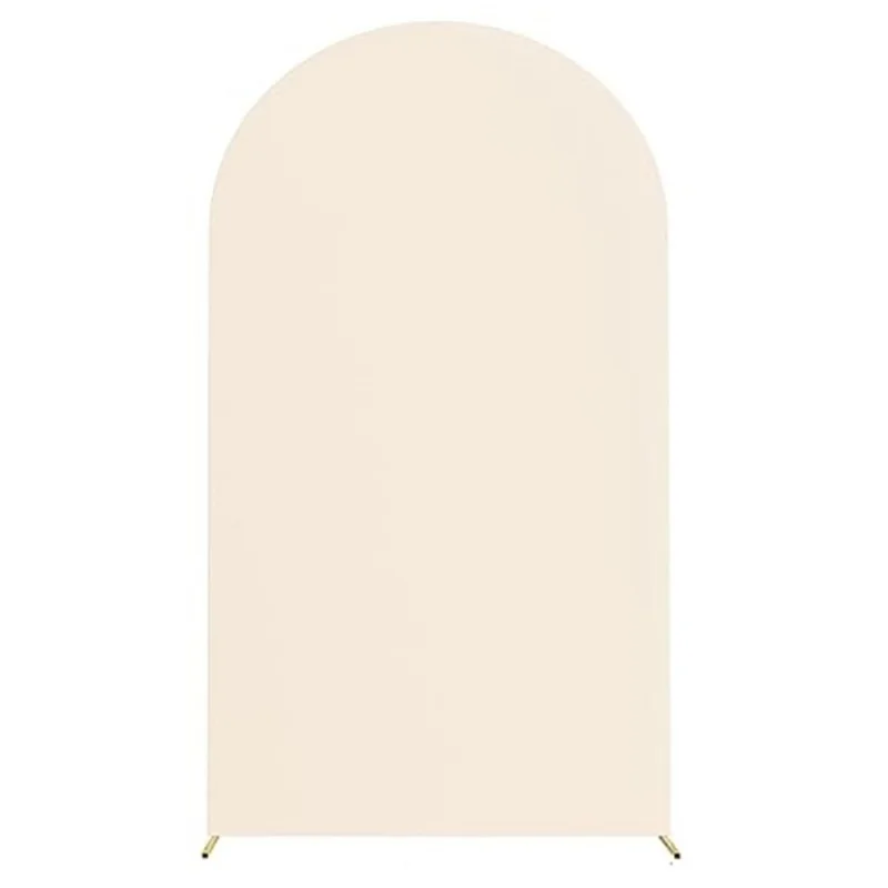 6FT 80x180cm U-Shape Backdrop Arch Frame Stand Elastic Cover for Wedding Ceremony Birthday Party - Beige