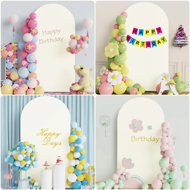 6FT 80x180cm U-Shape Backdrop Arch Frame Stand Elastic Cover for Wedding Ceremony Birthday Party - Beige