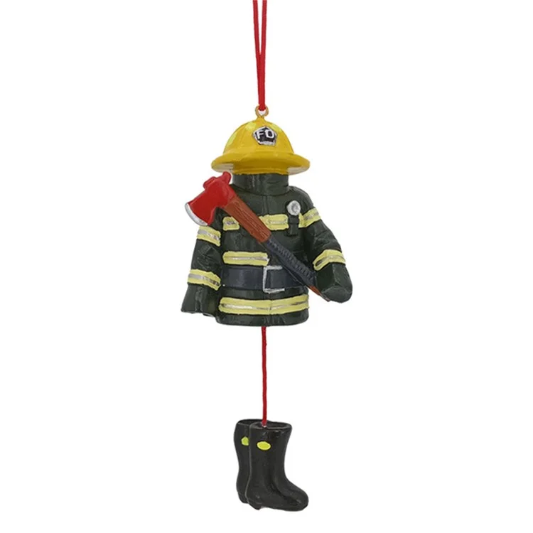Fireman Uniforme de Noël Arbre de Noël Suspendu Résine Fire de Noël Ornement D'arbre de Noël