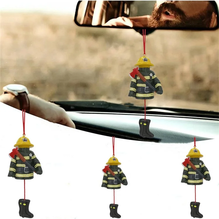 Fireman Uniforme de Noël Arbre de Noël Suspendu Résine Fire de Noël Ornement D'arbre de Noël