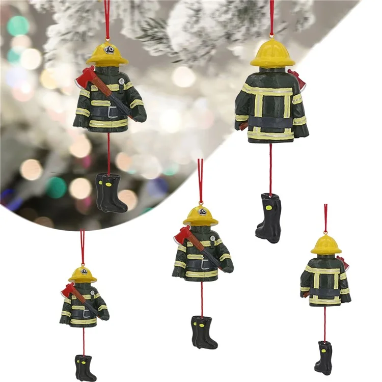 Fireman Uniforme de Noël Arbre de Noël Suspendu Résine Fire de Noël Ornement D'arbre de Noël