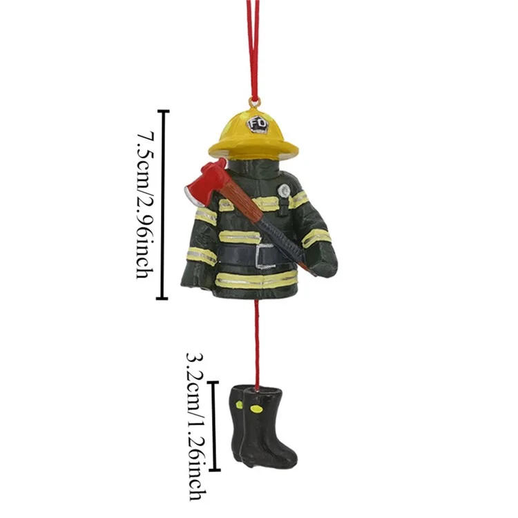 Fireman Uniforme de Noël Arbre de Noël Suspendu Résine Fire de Noël Ornement D'arbre de Noël