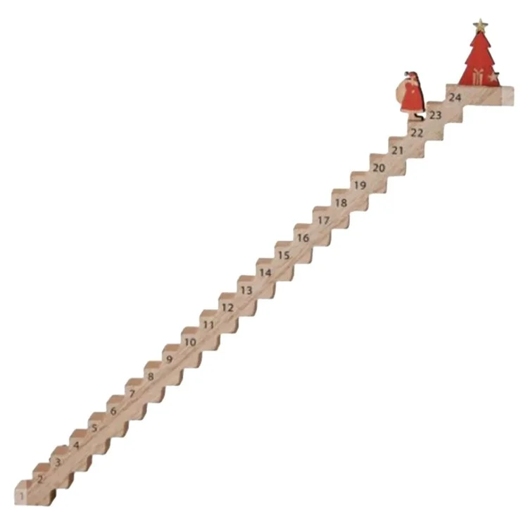Santa Santa Staircase Countdown Calendar Countdown to Christmas Wooden Sign Decoration