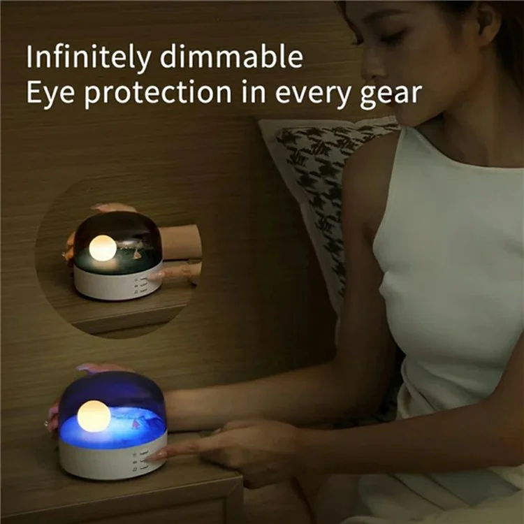 Rechargeable Moon Night Light Dimmable LED Bedside Lamp Soft Eye Caring with Color Changing