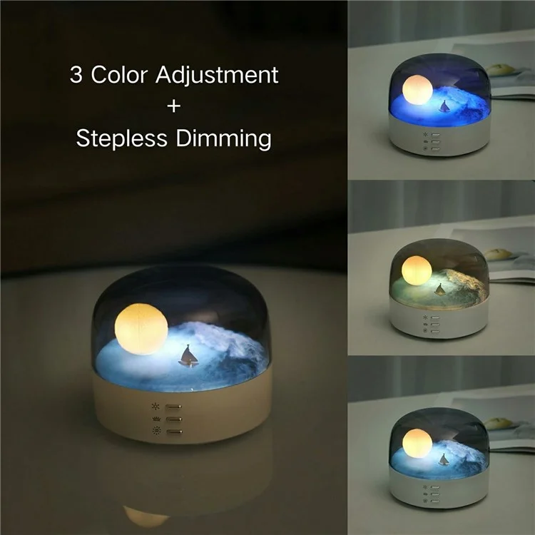 Rechargeable Moon Night Light Dimmable LED Bedside Lamp Soft Eye Caring with Color Changing