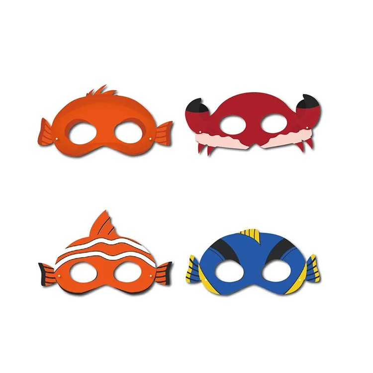 10 Pcs / Definir Máscaras de Animais Sea Kids Birthday Tem Temas de Festa de Festas