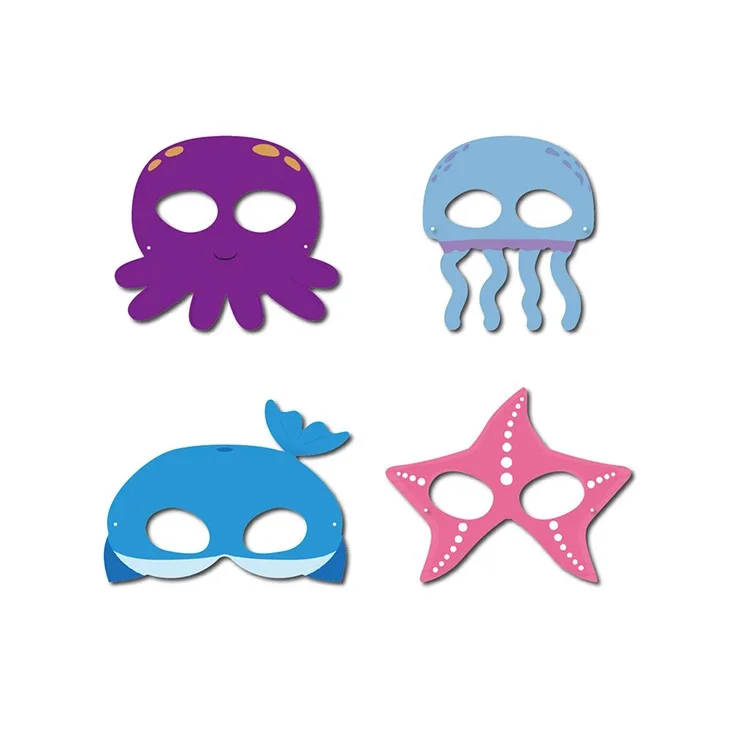 10pcs / Set Sea Animal Masks Kids Birthday Tmest The Party Masks Role Play Play Game Accessoires