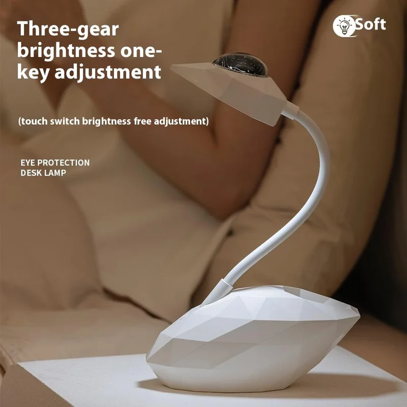 D12 Swan Diseño Proyección Desk Lamm Protection Anti-Glare Desk Light Con Soporte Para Bolígrafo