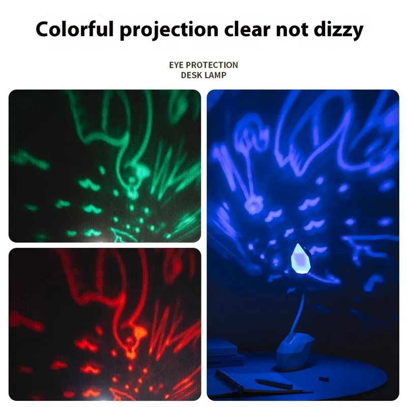 D12 Swan Diseño Proyección Desk Lamm Protection Anti-Glare Desk Light Con Soporte Para Bolígrafo