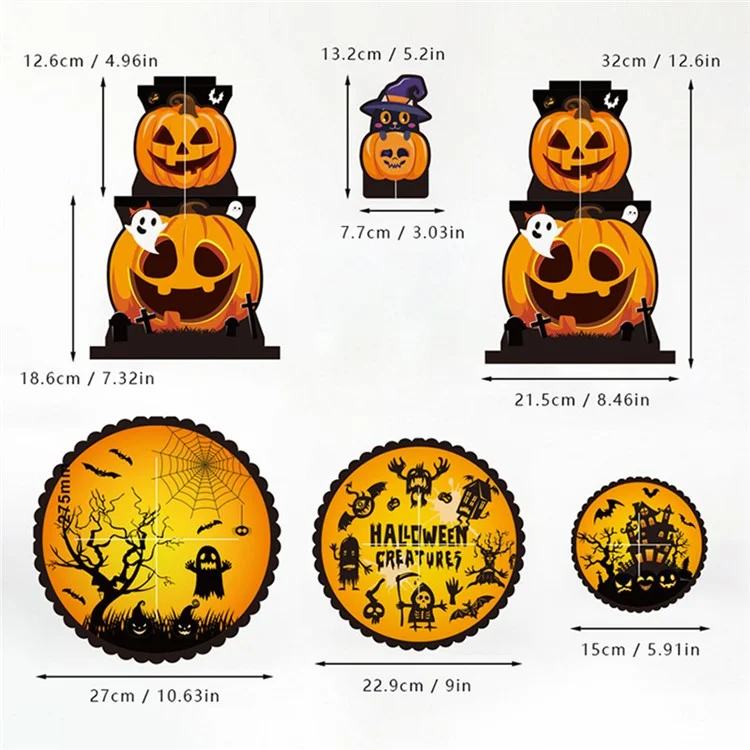 Halloween 3-Tier Cupcake Stand Tower Cardboard Cake Dessert Stand Halloween Tray for Halloween Party - Pumpkin