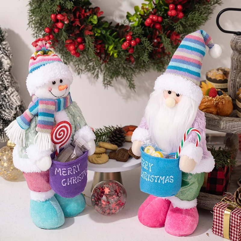 Christmas Desktop Window Decoration Candy Storage Creative Doll Ornament Gift - Santa Claus