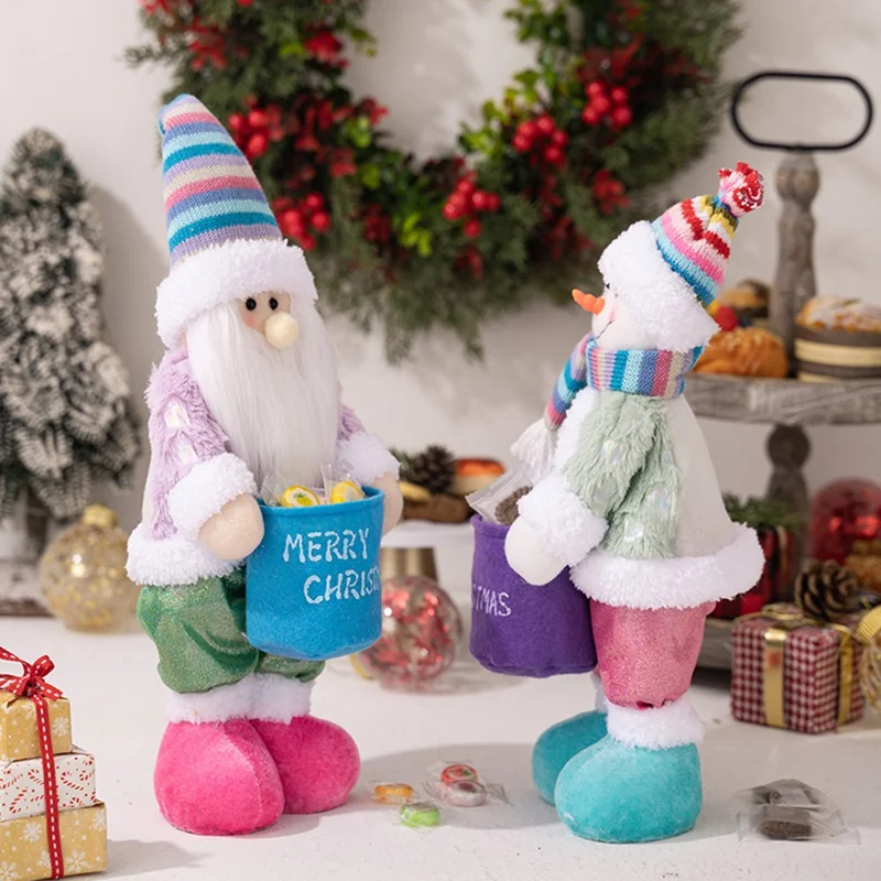 Christmas Desktop Window Decoration Candy Storage Creative Doll Ornament Gift - Santa Claus