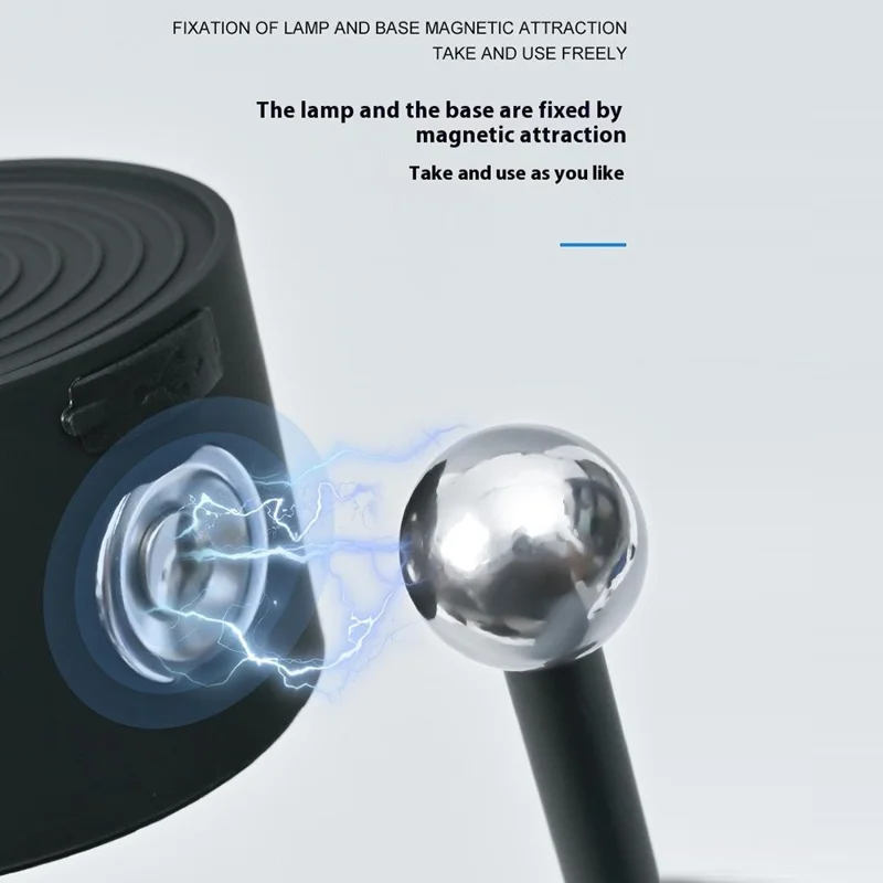 Single Head Rechargeable LED Desk Lamp 3 Gears 360 Degree Adjustable Bedside Light - Black