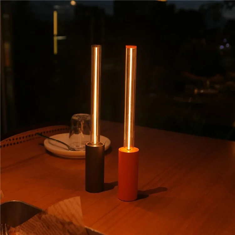 Lampada da comodino a stick dimmerabile da 30 cm, ricaricabile, con controllo touch moderno - Arancione