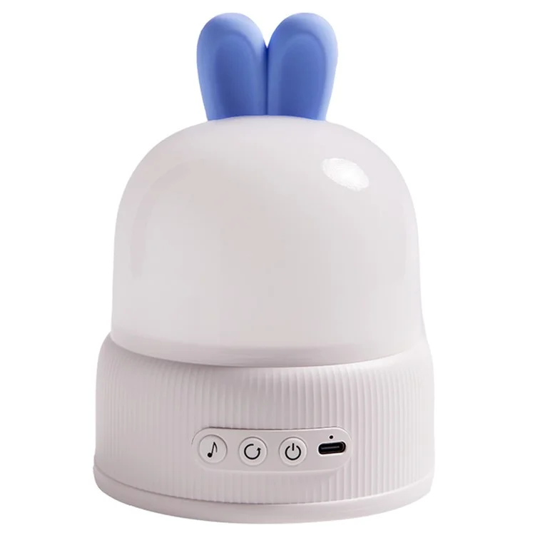 Lampe de projection de lapin avec LED rotative, lumière d'ambiance nocturne avec télécommande et boîte à musique, cadeau d'anniversaire créatif - Bleu