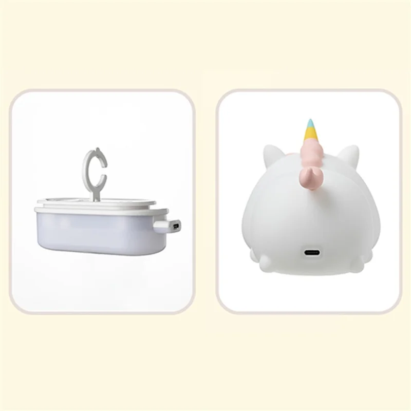 MD052 Patting Lamp Unicorn LED Night Light Baby Nursery Lamp with Touch Controls Bedside Nightlight
