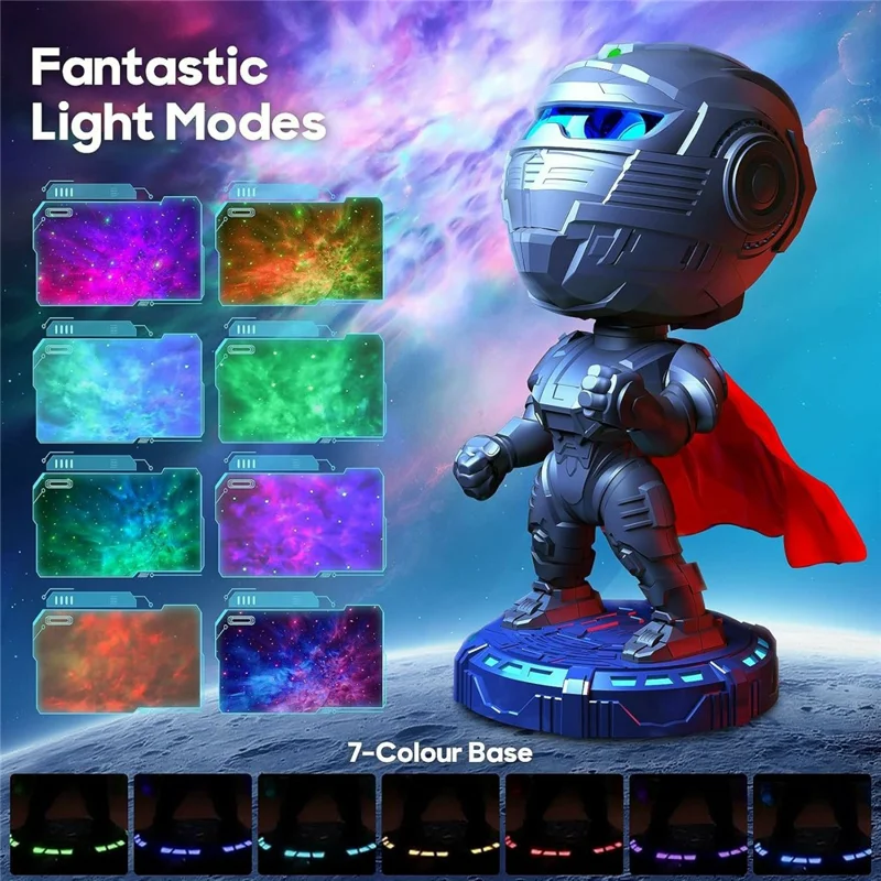 Robot Nebula Projection Light Mecha Warrior Desktop Ornament Atmosphere Night Light