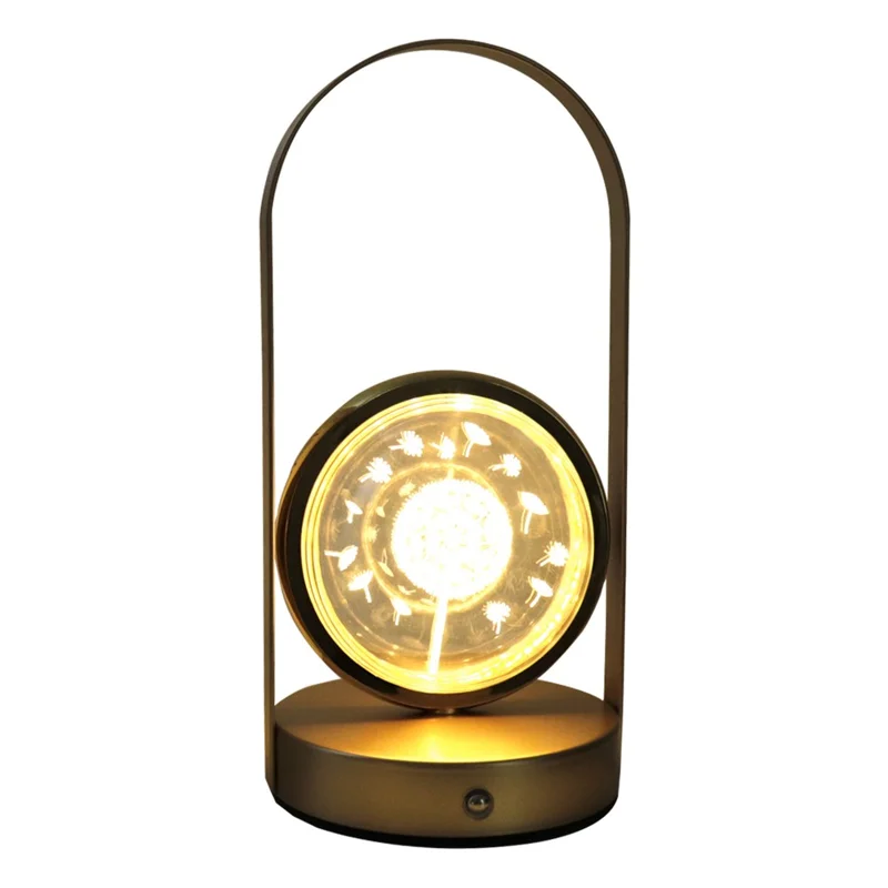 Lampada da tavolo in metallo con tre temperature di colore, luce notturna per camera da letto - Tarassaco
