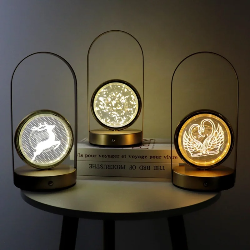 Lampada da tavolo in metallo con tre temperature di colore, luce notturna per camera da letto - Tarassaco