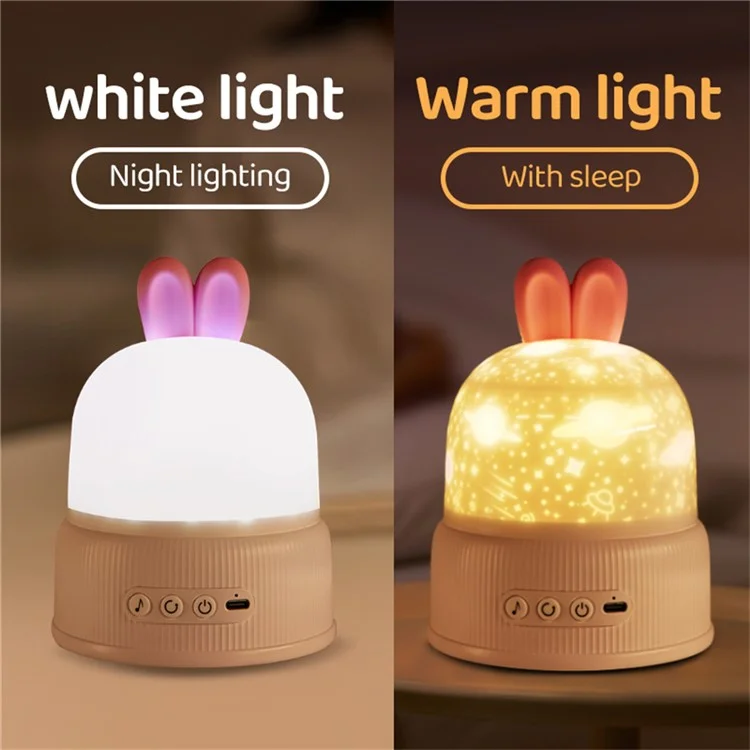Rabbit Projection Lamp Bedroom Night Light USB Powered (CE RoHS Certified) - Blue