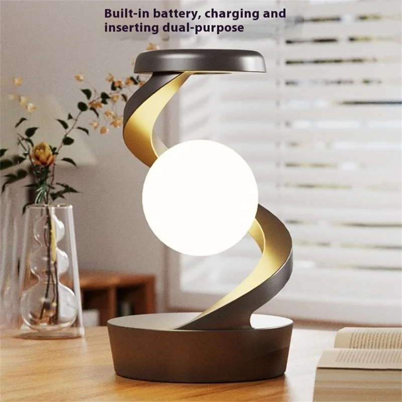 Lampe de lévitation spirale, lumière d'ambiance créative RVB pour la chambre à coucher, lampe de chevet - Blanc