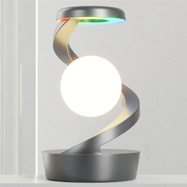Spiralförmige Schwebellampe Kreative RGB-Atmosphäre Innenbeleuchtung Nachttischlampe - Grau