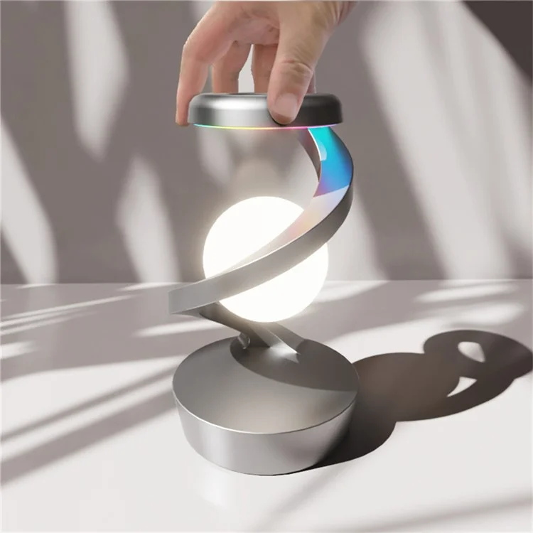 Spiralförmige Schwebellampe Kreative RGB-Atmosphäre Innenbeleuchtung Nachttischlampe - Grau