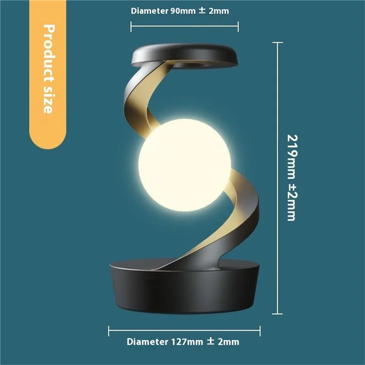 Spiralförmige Schwebellampe Kreative RGB-Atmosphäre Innenbeleuchtung Nachttischlampe - Grau