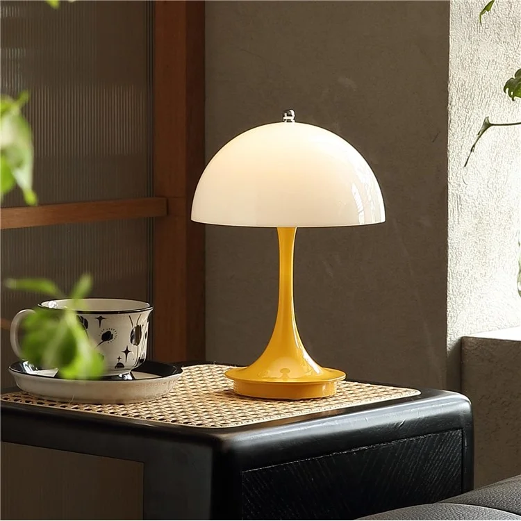 Nordic Mushroom Shape Table Lamp Three Colors Dimmable Bedside Night Light - Yellow