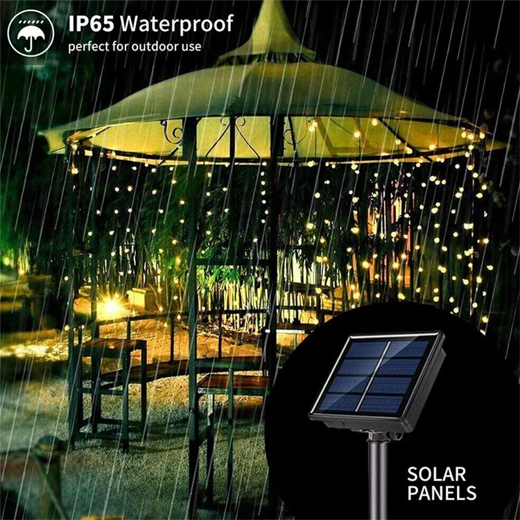 Guirlandes lumineuses LED 6,5 m / 30 ampoules Blanc mat Boules lumineuses à énergie solaire pour mariage, maison, fêtes - Multicolore