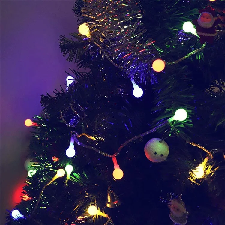 Guirlandes lumineuses LED 6,5 m / 30 ampoules Blanc mat Boules lumineuses à énergie solaire pour mariage, maison, fêtes - Multicolore