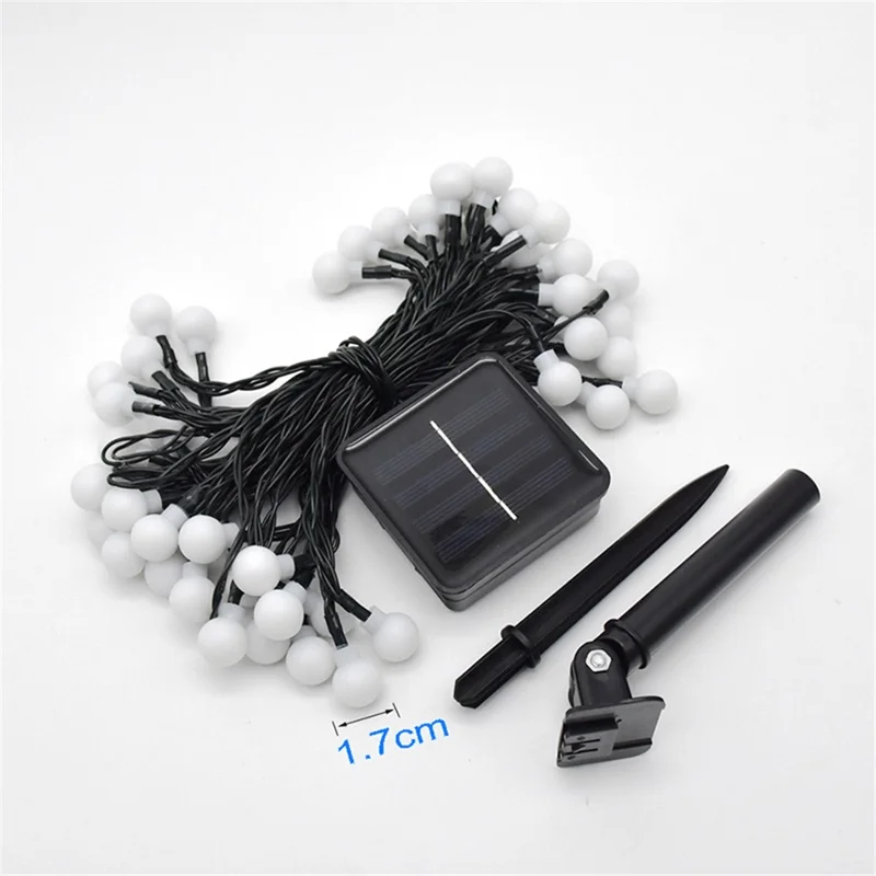 6.5m / 30 Lamps LED String Lights Matte White Ball Wire Lights Solar Power Starry String Lights for Wedding Home Parties - Warm White