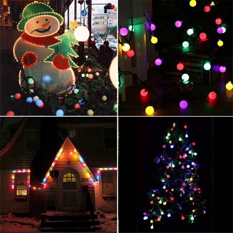 6.5m / 30 Lamps LED String Lights Matte White Ball Wire Lights Solar Power Starry String Lights for Wedding Home Parties - Warm White