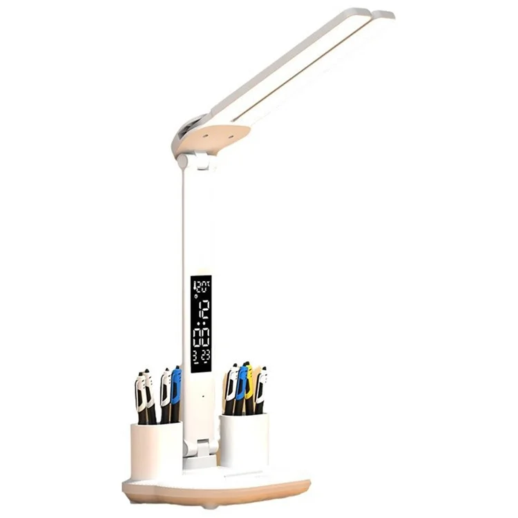 Eye Protection Foldable Desk Lamp Home Dormitory Pen Holder Reading Table Lamp, USB Powered