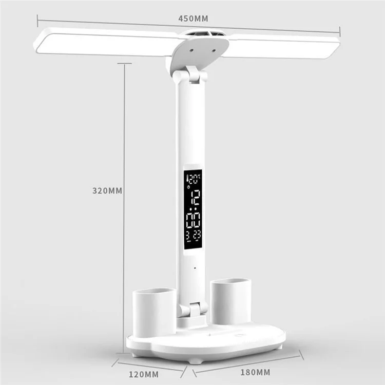 Eye Protection Foldable Desk Lamp Home Dormitory Pen Holder Reading Table Lamp, USB Powered