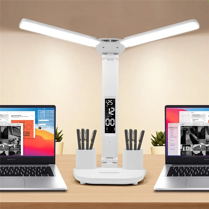 Eye Protection Foldable Desk Lamp Home Dormitory Pen Holder Reading Table Lamp, 2000mAh Battery