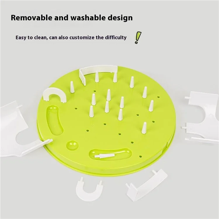 ABS Interactive Cat Feeding Maze Toy Slow Feeder Bowl Pet Anti-Choking Digestion Aid Feeding Bowl - Green
