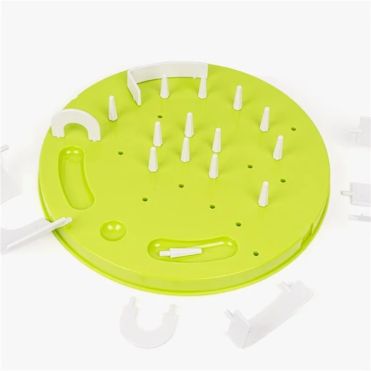 ABS Interactive Cat Feeding Maze Toy Slow Feeder Bowl Pet Anti-Choking Digestion Aid Feeding Bowl - Green