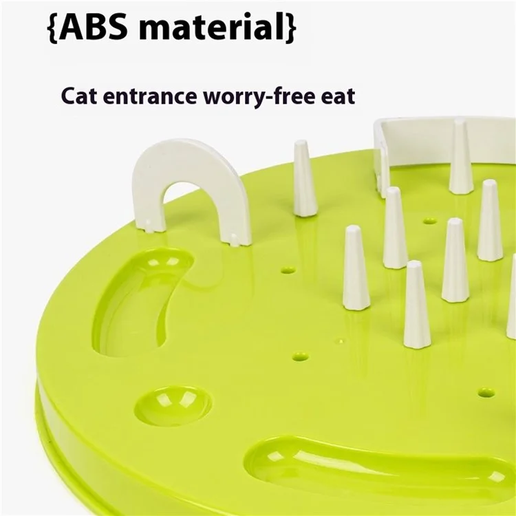 ABS Interactive Cat Feeding Maze Toy Slow Feeder Bowl Pet Anti-Choking Digestion Aid Feeding Bowl - Green