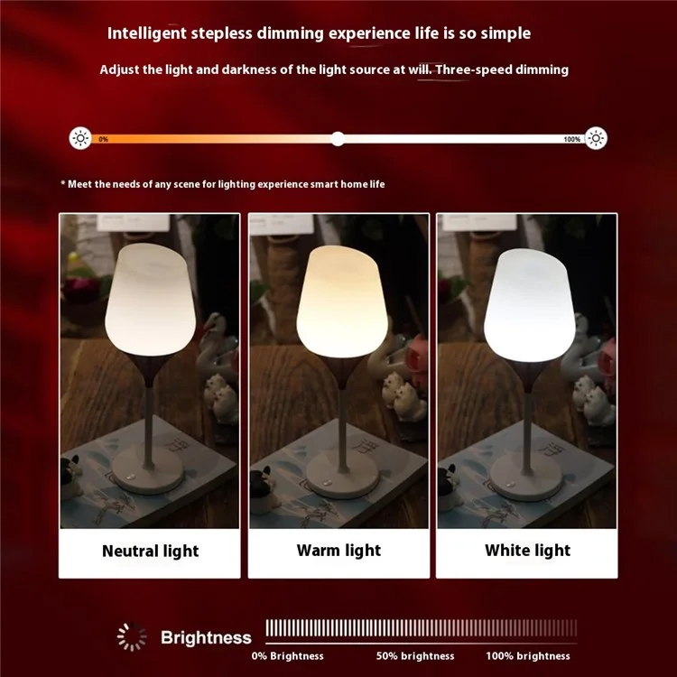 Creative Goblet Small Table Lamp Bar Bedroom Bedside Atmosphere Night Light - Gold