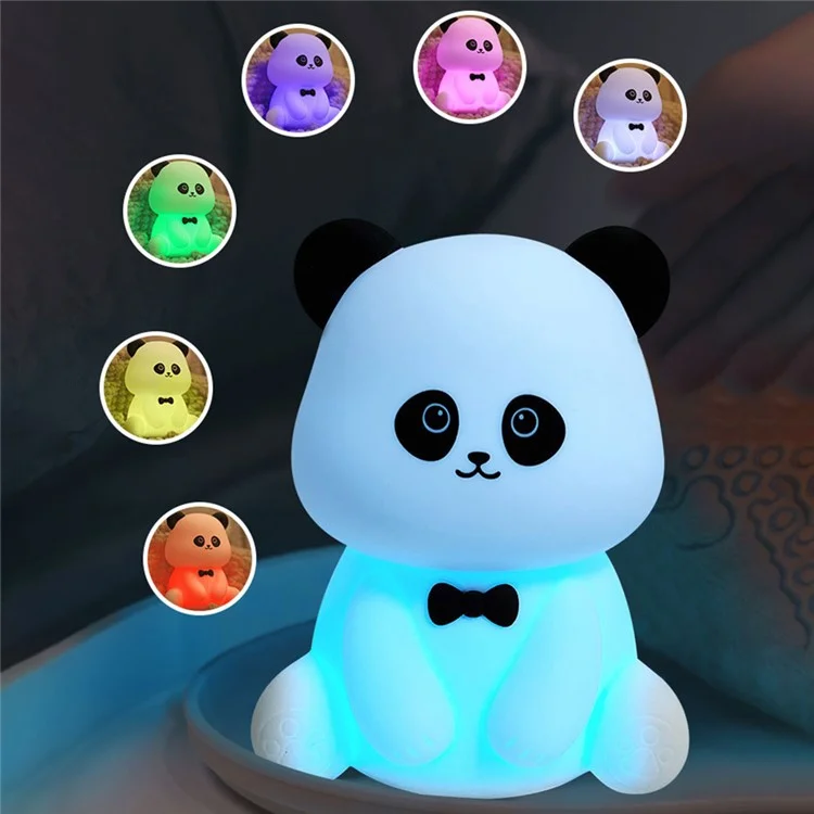 L2416 Cute Panda Silicone Tap Light Home Desktop Bedside Night Light