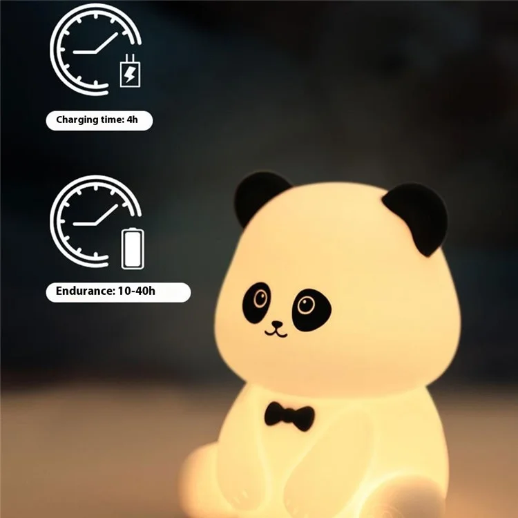 L2416 Cute Panda Silicone Tap Light Home Desktop Bedside Night Light