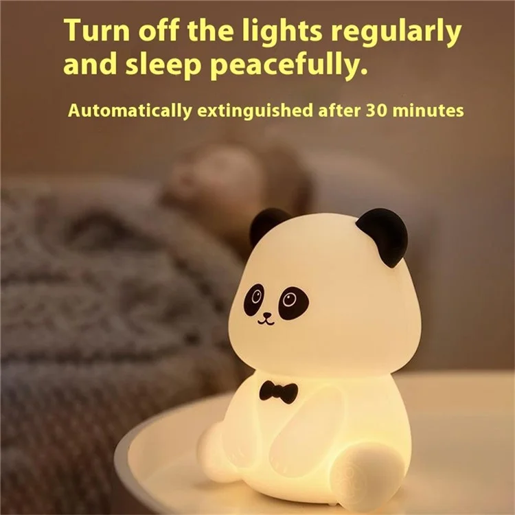 L2416 Cute Panda Silicone Tap Light Home Desktop Bedside Night Light