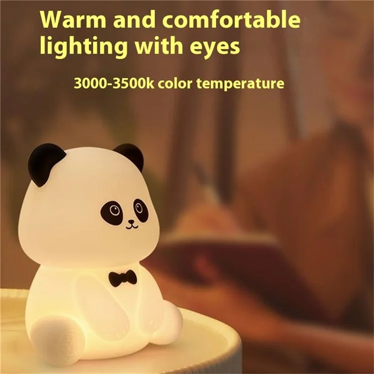L2416 Cute Panda Silicone Tap Light Home Desktop Bedside Night Light