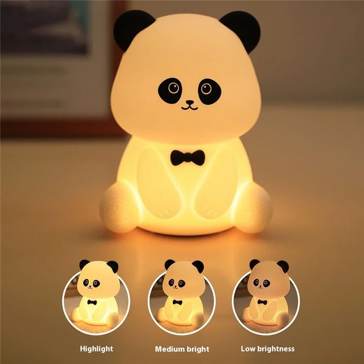 L2416 Cute Panda Silicone Tap Light Home Desktop Bedside Night Light