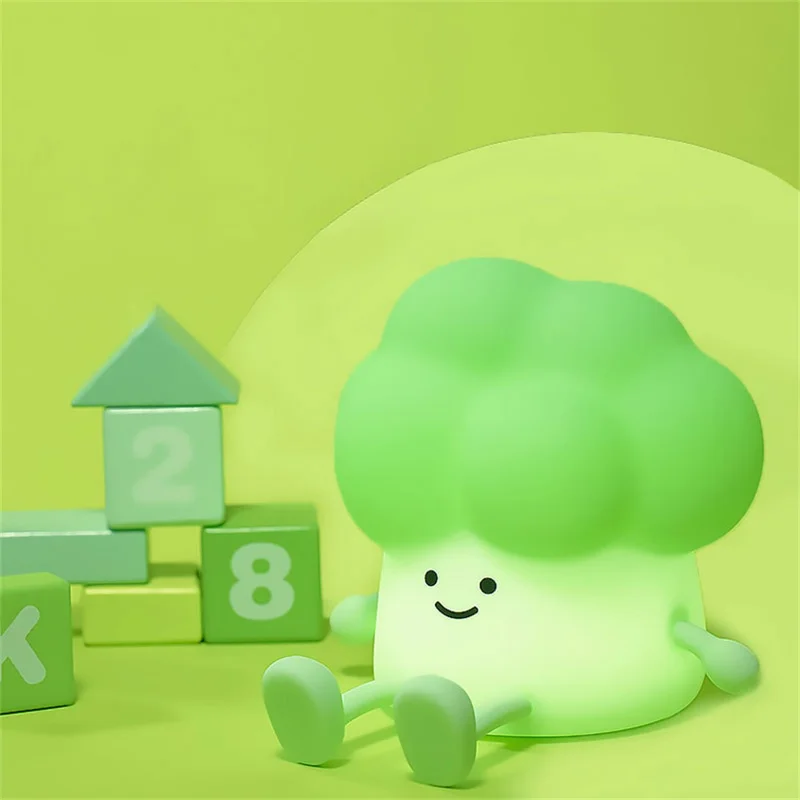 A045 Broccoli Design Creative Silicone Tap Light Home Bedroom Bedside Night Light