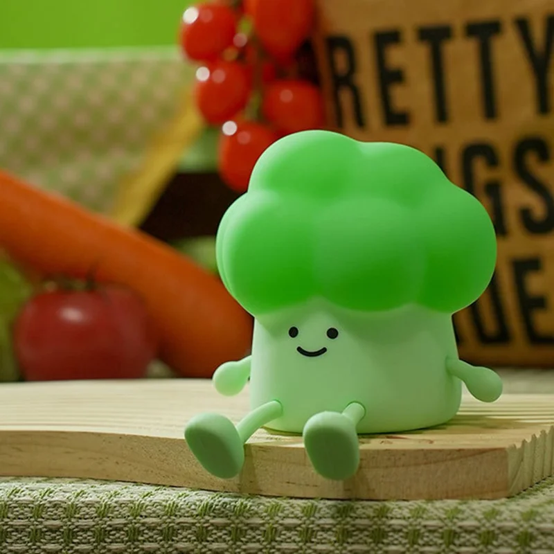 A045 Broccoli Design Creative Silicone Tap Light Home Bedroom Bedside Night Light