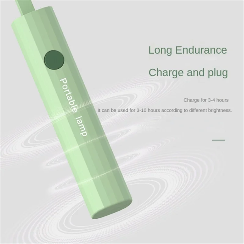 Foldable Desk Lamp Flashlight Shape 3 Brightness Adjustable Magnetic Night Lamp, Round Lamp Cap - Light Grey