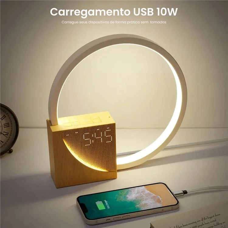 Reloj despertador de amanecer AJ300 Luz de mesa de ruido blanco regulable táctil, luz de despertar, enchufe UE