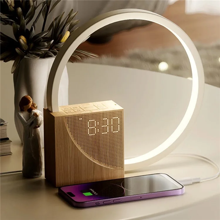 Reloj despertador de amanecer AJ300 Luz de mesa de ruido blanco regulable táctil, luz de despertar, enchufe UE